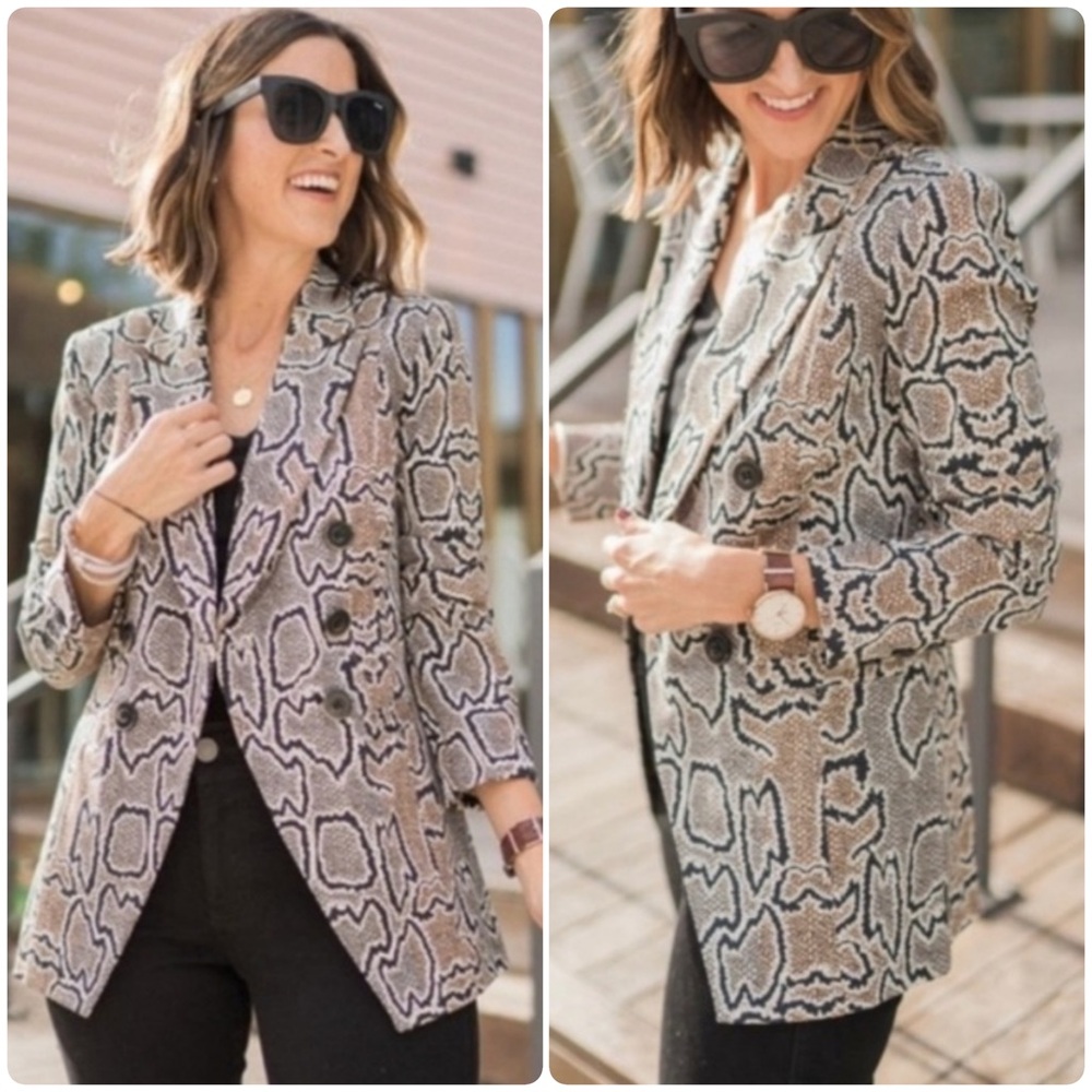 CAbi Python Snakeskin Print Blazer